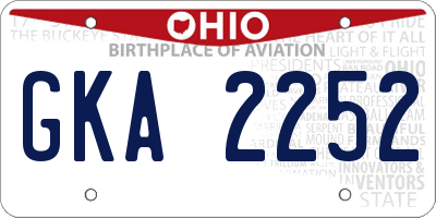 OH license plate GKA2252