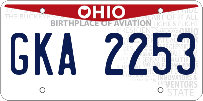 OH license plate GKA2253