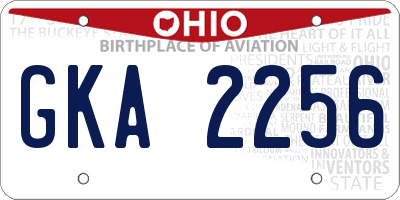 OH license plate GKA2256