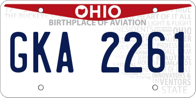 OH license plate GKA2261