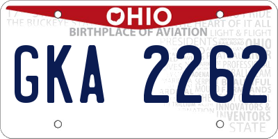 OH license plate GKA2262
