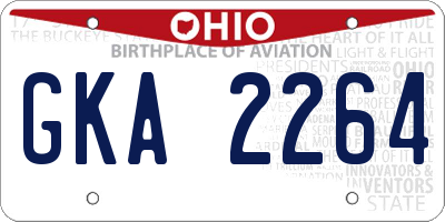 OH license plate GKA2264