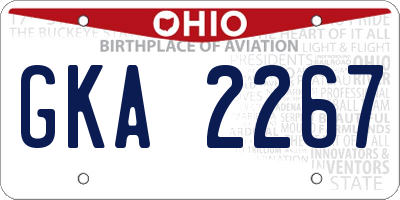 OH license plate GKA2267