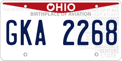 OH license plate GKA2268