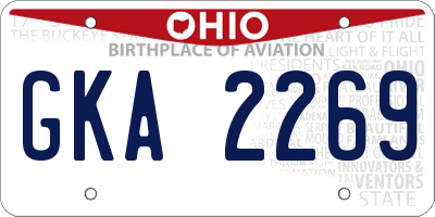 OH license plate GKA2269