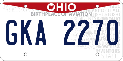 OH license plate GKA2270