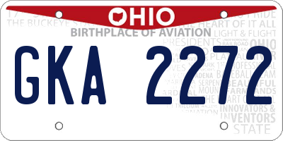 OH license plate GKA2272