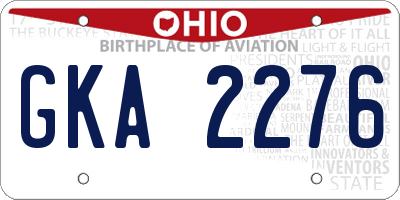 OH license plate GKA2276