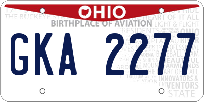 OH license plate GKA2277