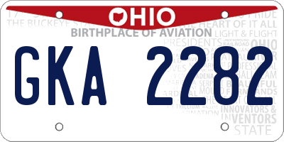 OH license plate GKA2282