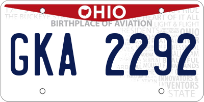 OH license plate GKA2292