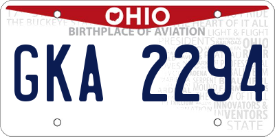 OH license plate GKA2294