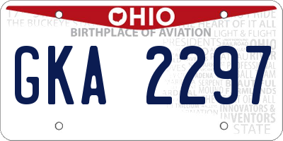 OH license plate GKA2297