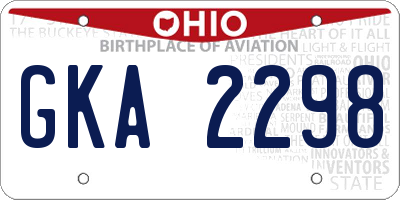 OH license plate GKA2298