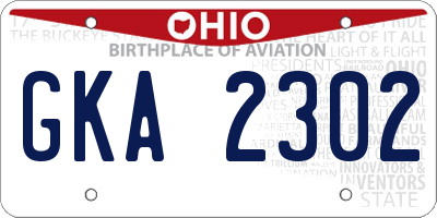 OH license plate GKA2302