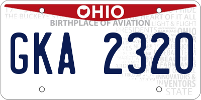 OH license plate GKA2320
