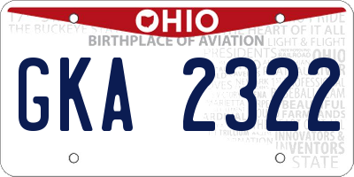 OH license plate GKA2322