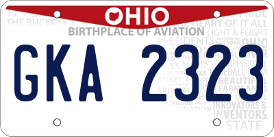OH license plate GKA2323