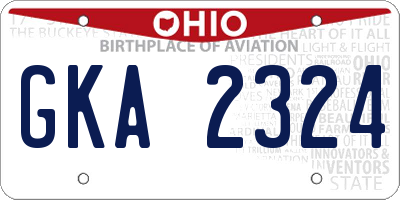 OH license plate GKA2324