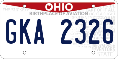 OH license plate GKA2326