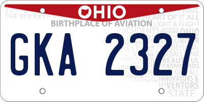 OH license plate GKA2327