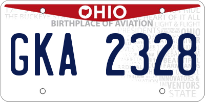 OH license plate GKA2328