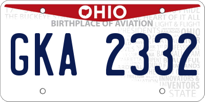 OH license plate GKA2332