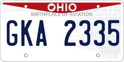 OH license plate GKA2335