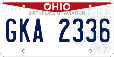 OH license plate GKA2336