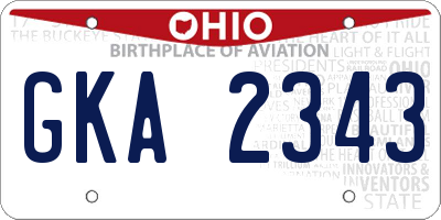 OH license plate GKA2343