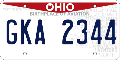OH license plate GKA2344
