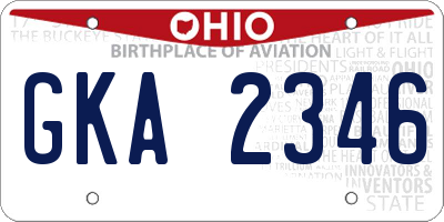 OH license plate GKA2346