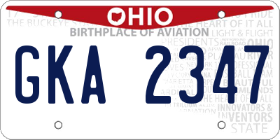 OH license plate GKA2347