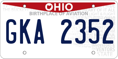 OH license plate GKA2352
