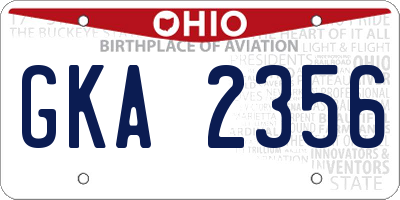 OH license plate GKA2356