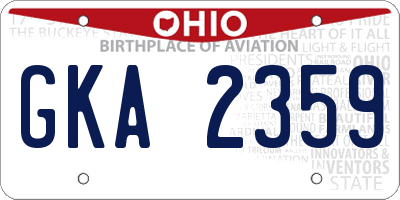 OH license plate GKA2359