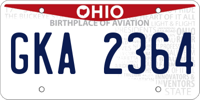 OH license plate GKA2364