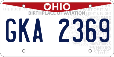 OH license plate GKA2369