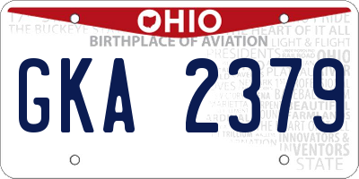 OH license plate GKA2379