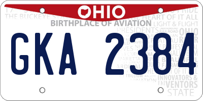 OH license plate GKA2384