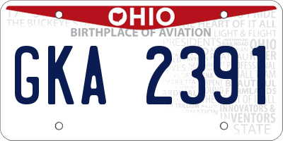 OH license plate GKA2391