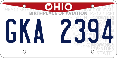OH license plate GKA2394