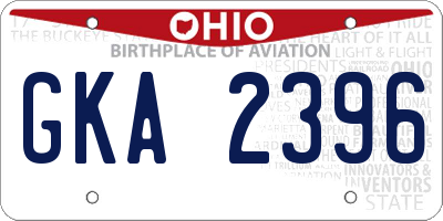 OH license plate GKA2396