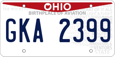 OH license plate GKA2399