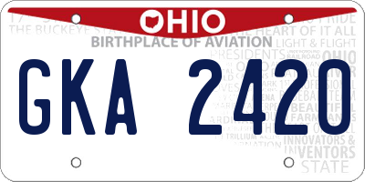 OH license plate GKA2420