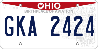 OH license plate GKA2424