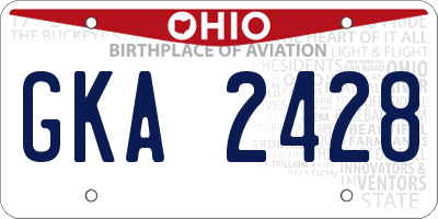 OH license plate GKA2428