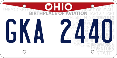 OH license plate GKA2440
