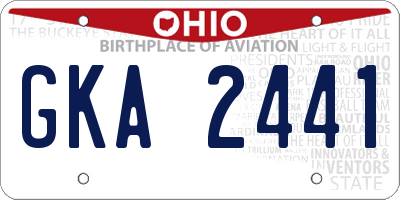 OH license plate GKA2441