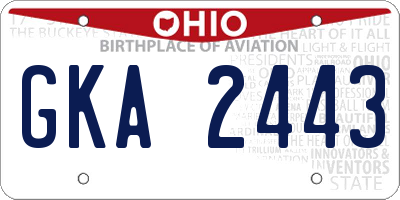 OH license plate GKA2443